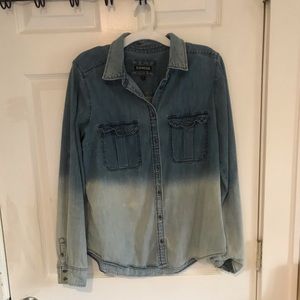 Bleach washed button down